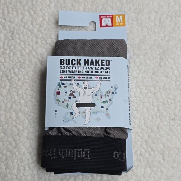 NEW Men's Go Buck Naked Performance Boxer Briefs Size Medium - Picture 1 of 4